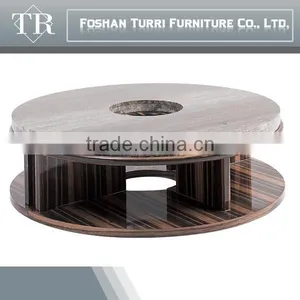 Modern Black Hand Craverd Travertine Top End Table thumbnail-3