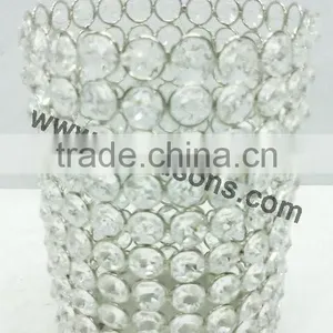Diagonal Stripe Design Crystal Tealight Candle Holders thumbnail-5