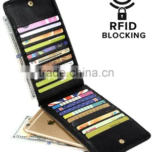 Genuine Leather Multi Card Holder Wallet With Zipper Pocket for Men&Women thumbnail-2