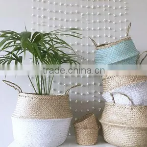 Belly Seagrass Basket/Folding Seagrass Basket, Ecofriendly and Collapsible thumbnail-1