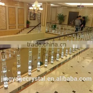 Jingyage Custom Modern New Designs Crystal Stair Balusters Home Stair Decoration Railing Crystal Balustrade Modern Spiral Stair thumbnail-5