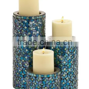 Fashion Blue Metal Mosaic Candle Holder thumbnail-1