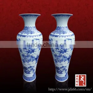 Handpoainted China Blue and White Big Flower Vase With Holes thumbnail-3