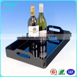 KM-GP32 High Quality Black Acrylic Serving Trays With Handles ,home Storage Organization Storage Acrylic Trays thumbnail-1