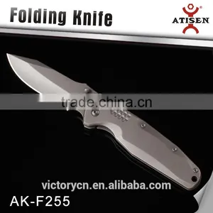 Hot Sale Outdoor Knives Stainless Steel Handle Folding Knife , 440+Titanium Coated thumbnail-3