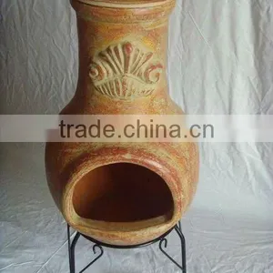 Clay Chimney With Metal Stand, Fire Shelf and Lid thumbnail-1