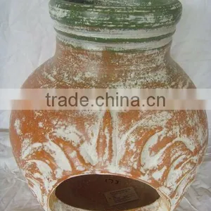 Clay Chimney With Metal Stand, Fire Shelf and Lid thumbnail-1