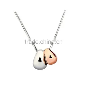 925 Sterling Silver Fashion Waterdrop Shape Pendant Necklace thumbnail-1
