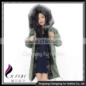 CX-G-P-04 2016 Women's Fashion Clothes Fox Fur Lined Winter Parka With Fur Hood thumbnail-2