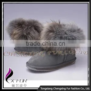 CX-A-34 Wholesale Women Fashion Fox Fur Slap on Real Fur Trim For Shoes thumbnail-4