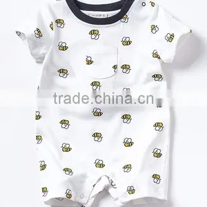 New Arrival Plain Cotton Bee Printed Boy Romper New Born Baby Clothes thumbnail-1