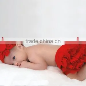 Baby Girl Cotton Bloomers Ruffles Diaper Cover Red Bloomer for Newborn Baby Wholesale Factory Price thumbnail-1