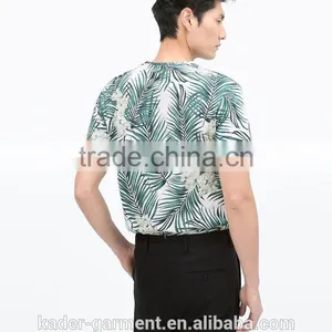 New Collection Korean Floral Print T Shirt, Mens Sublimation T Shirt, Beach Wear thumbnail-4