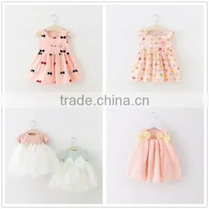 Wholesale Lovely Princess Girl Dress Spring Autumn Latest Bowknot Designs 2016 Baby Dress New thumbnail-1