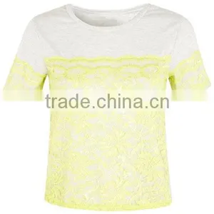 Wholesale Green Embroidery Lace Trim T Shirt Design thumbnail-1