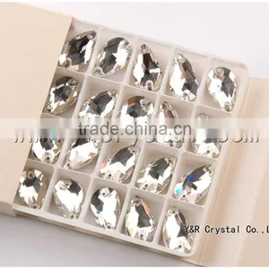 White Clear Crystal Beads Sew on Beads for Wedding Dress thumbnail-3