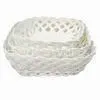 Square Storage Basket in White, Made of Plastic Rattan, Used for Packing and Storage thumbnail-1