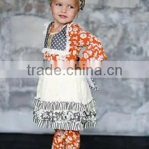 Persnickety Baby Cotton Frocks Designs Little Girls Boutique Outfits Wholesale Back to School Clothing Set thumbnail-5