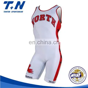 China Manufacture High Quality Sublimated Youth Wrestling Singlet thumbnail-1