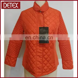 Orange Quilted Women's Winter Lightly Padded Jacket thumbnail-1