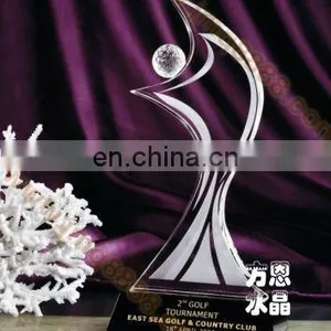 2013 Crystal Golf Trophy Award Cup Made in China thumbnail-1