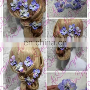 Aidocrystal Flower Hair Accessories Purple,hair Accesories for Wedding,fashion Hair Clip Accessories thumbnail-2
