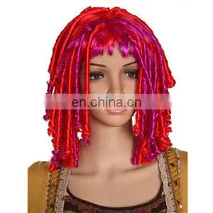 MCW-0397 Party Masquerade Synthetic Women Red and Purple Dreadlocks Wig thumbnail-1