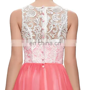 7 Colors Available Grace Karin Floor Length Formal Dress Elegant Sleeveless Watermelon Red Long Lace Prom Dresses 2016 CL6108-4# thumbnail-5