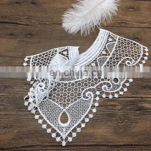 White Embroidery Collar Shiny Poly Lace for Wholesale Clothing thumbnail-2