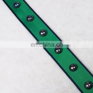 Beaded Grosgrain Ribbon With Plastic Rivet for Decoration thumbnail-2
