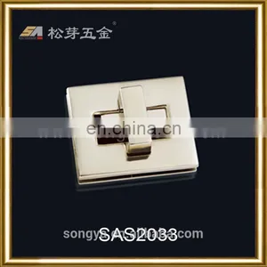 High-End Quality Bag And Luggage Metal Clasp, 18K Gold Plated Twist Lock, Metal Hand Bag End Clasp thumbnail-1