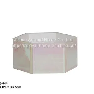 Colorful Hexagonal Glass Jewelry Box thumbnail-1