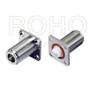 Low Pim 4 Hole Flange RF Coaxial N Connector for Coaxial Cable thumbnail-1