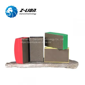 Z-LION Patented Arc Shape Diamond Electroplated Hand Pads for Glass Car Mirrors Grinding ZL-37CA thumbnail-1