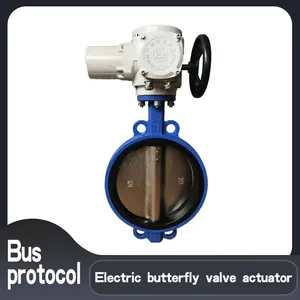 Wafer Type Electric Butterfly Valve DN125 Angular Stroke Electric Actuator thumbnail-1