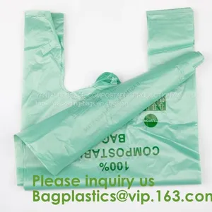 100% Biodegradable Compostable T-Shirt Vest Bag Shopping, Home, Decoration, Wedding, Supermarket, Restaurant, Bake thumbnail-5