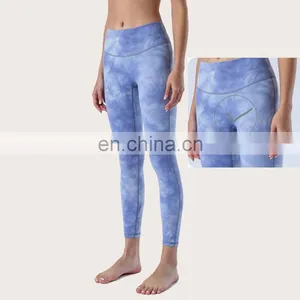 Hot Selling High Waist Tummy Control Crothless Yoga Leggings Tie Dye Women's Sports Pants Workout Running Gym Wear Clothing thumbnail-2
