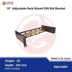 Manufacture 19 Inches 2U Adjustable Rack Mount DIN Rail Bracket New Arrival thumbnail-2