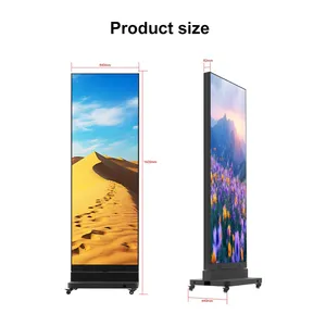 Cross-border LED Indoor Poster Screen GOB Mirror Mall Promotional Advertising Screen Floor-standing LED Folding Advertising Machine thumbnail-5