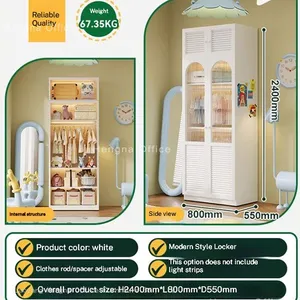 Colorful Storage Wardrobe for Young Adults | With Glass and Ventilated Doors | Spacious and Functional thumbnail-4