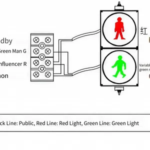 300 Red Pedestrian and Green Pedestrian Two - Unit Traffic Road Signal Indicator for Urban Road Crosswalks thumbnail-3