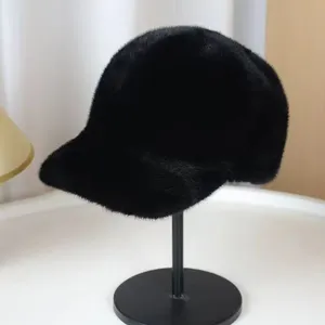 Women's Faux Fur Baseball Cap thumbnail-5