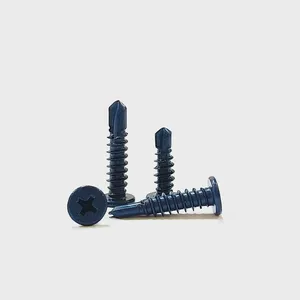 Drilling Screws for Wall Cladding C1022A Carbon Steel White Zinc Flat Head No Snapping Full Sizes thumbnail-2