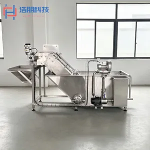 Industrial Bubble Washing Machine SUS304 Fruit Vegetable Washer With Elevator Spray Rinse High Efficiency Food Processing Equipment thumbnail-1