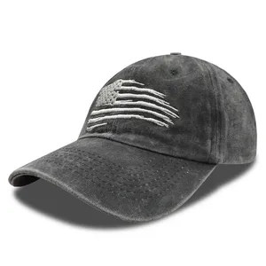 Wholesale Custom Logo Unisex Vintage Cotton Adjustable Trucker Dad Hat Dyed Distressed Sports Caps Washed Baseball Cap thumbnail-2
