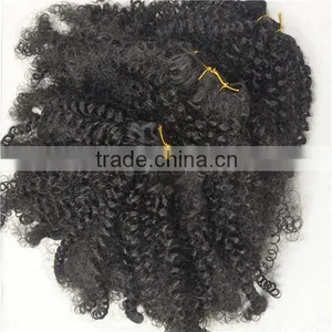 Mongolian Hair Natural Afro Style Hair Extension Afro Kinky Human Hair Can Dye thumbnail-3