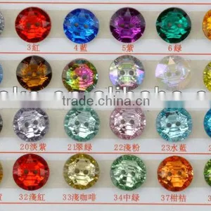 CLEAR COLOR BUTTONS IN ACRYLIC STONE WITH SILVER PLATED BACKING, 27MM SA-2985 thumbnail-2