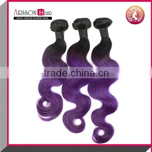 Cheap Wholesale Purple Human Hair Weave Ombre Remy Hair Extensions thumbnail-6