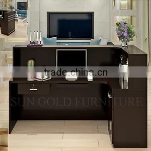 Black Wooden Used Reception Counters Modern Front Desk Design (SZ-RTB006-2) thumbnail-6