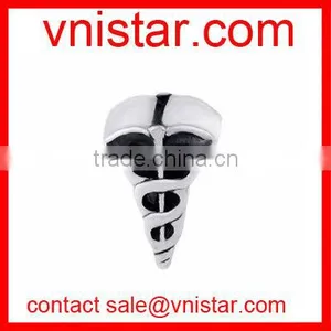 Vnistar Antique Silver Metal Alloy Caduceus Medical Symbol European Beads TB072 thumbnail-1